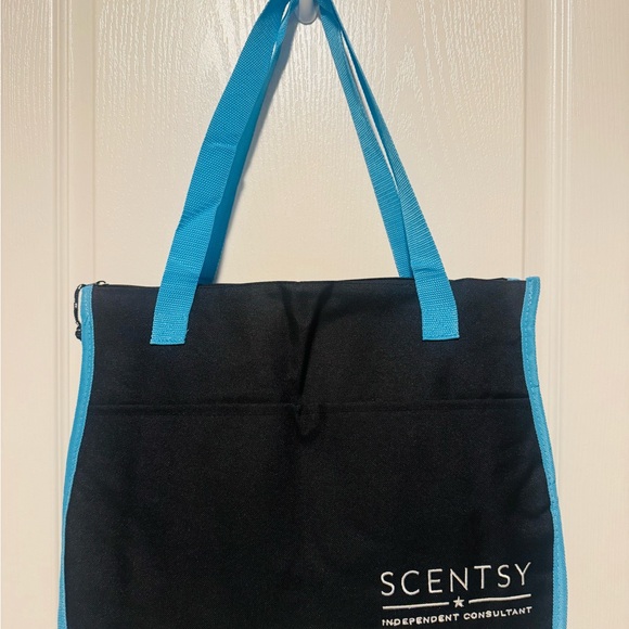 Scentsy Handbags - Scentsy Black and Blue Canvas Tote with Dual-Color Design